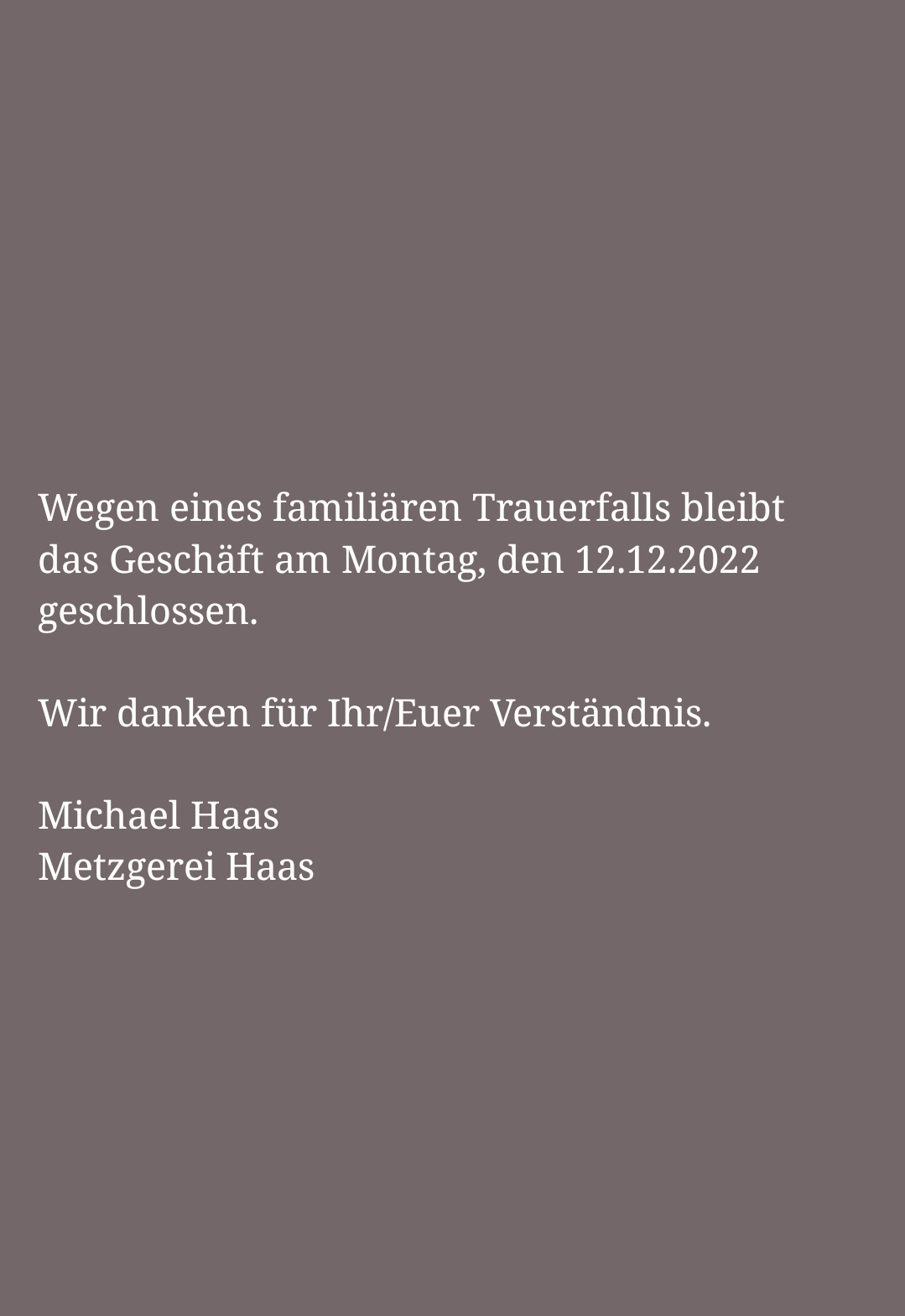 Metzgerei Haas