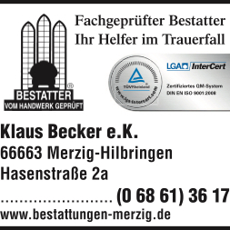 Logo des Unternehmens: Becker Klaus Bestattungen