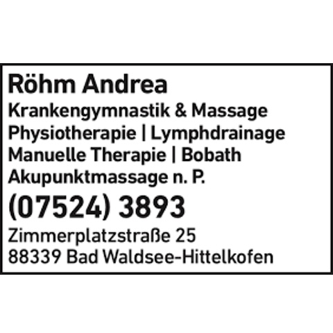 Logo des Unternehmens: Röhm Andrea Praxis für Krankengymnastik