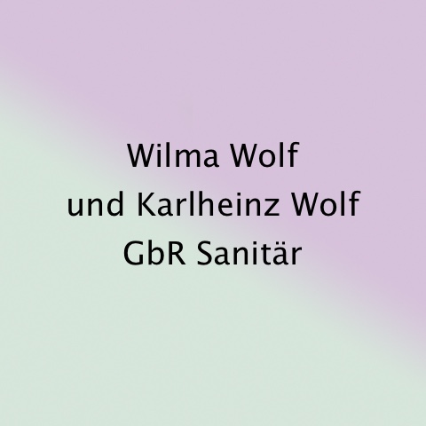 Wilma Wolf Und Karlheinz Wolf Gbr Sanitär