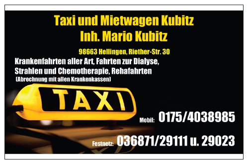 Taxi Und Mietwagen Inh. Mario Kubitz