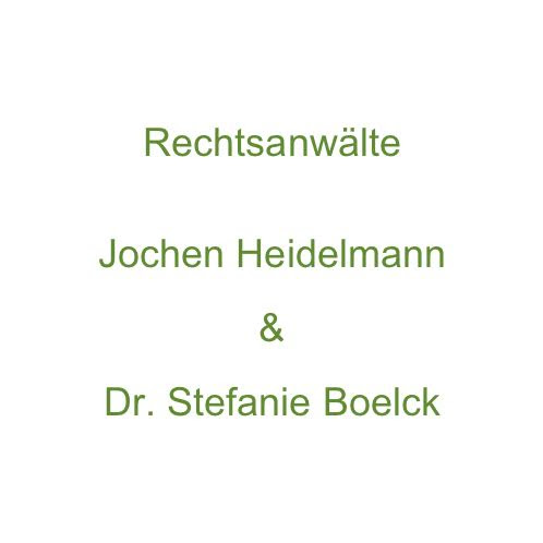 Jochen Heidelmann Und Dr. Stefanie Boelck – Rechtsanwälte