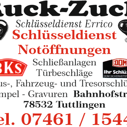 Logo des Unternehmens: Ruck-Zuck Schlüsseldienst Errico 24h