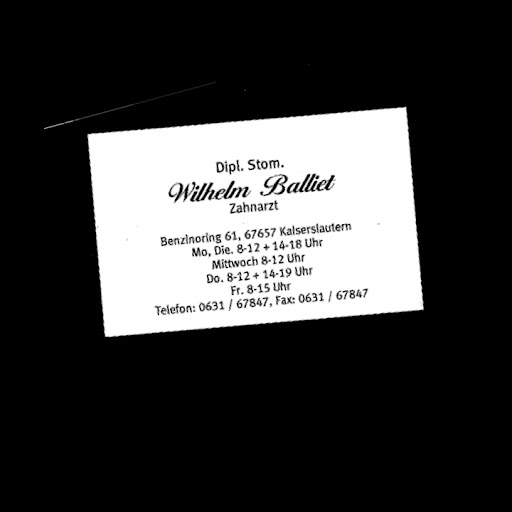 Logo des Unternehmens: Dipl.-Stom. Wilhelm Balliet Zahnarzt
