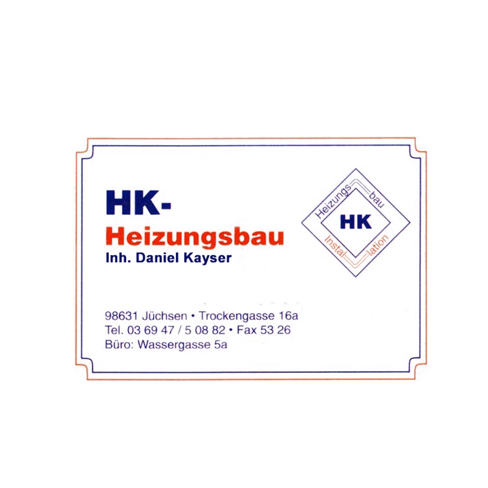 Logo des Unternehmens: HK Heizungsbau Inh. Daniel Kayser